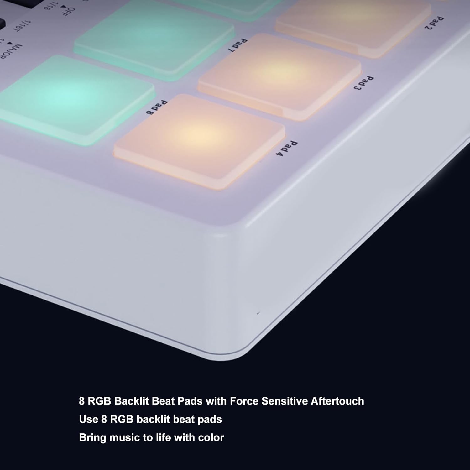 25 Keys MIDI Keyboard Controller, 8 Backlit Drum Pads, 8 Assignable Knobs Music Production Software, BT Wired Connection, Smart Chord Sound