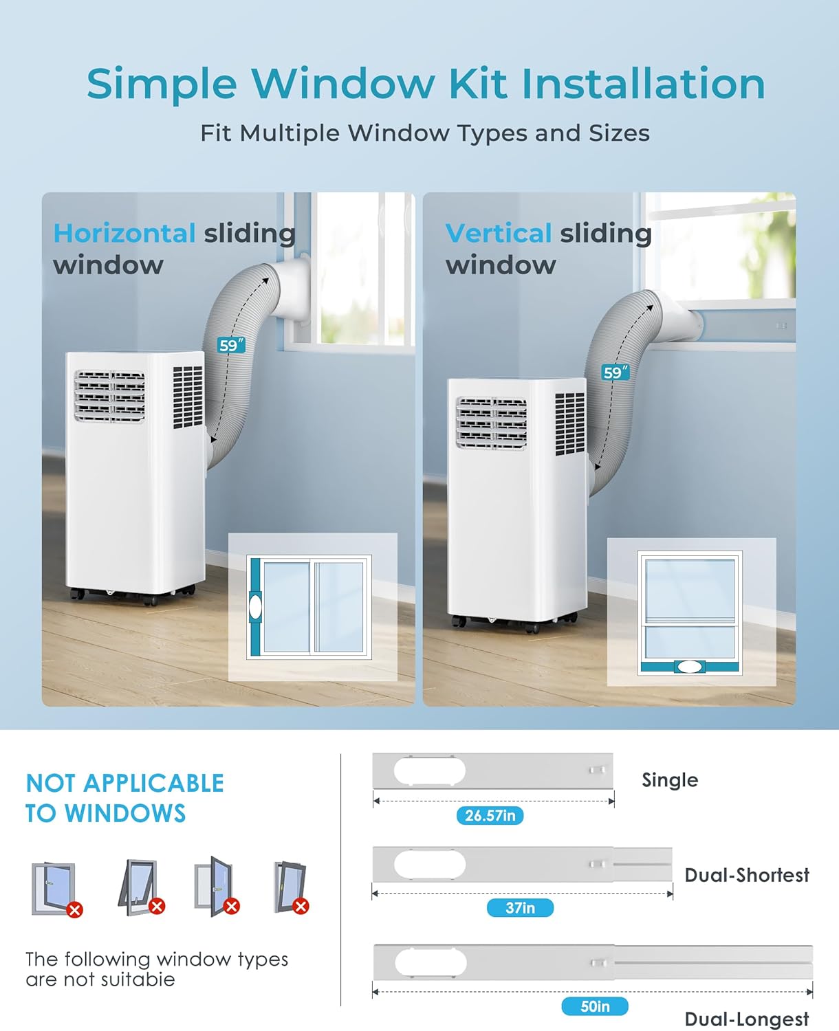 EUHOMY 10000 Btu Portable Air Conditioners, 4 in 1 Portable AC with Cool, Dry, Fan, Sleep Modes, Room Air Conditioners with 52dB & 24H Timer, with Remote, for Bedroom, Rooms, Apartment up to 450 Sq.Ft