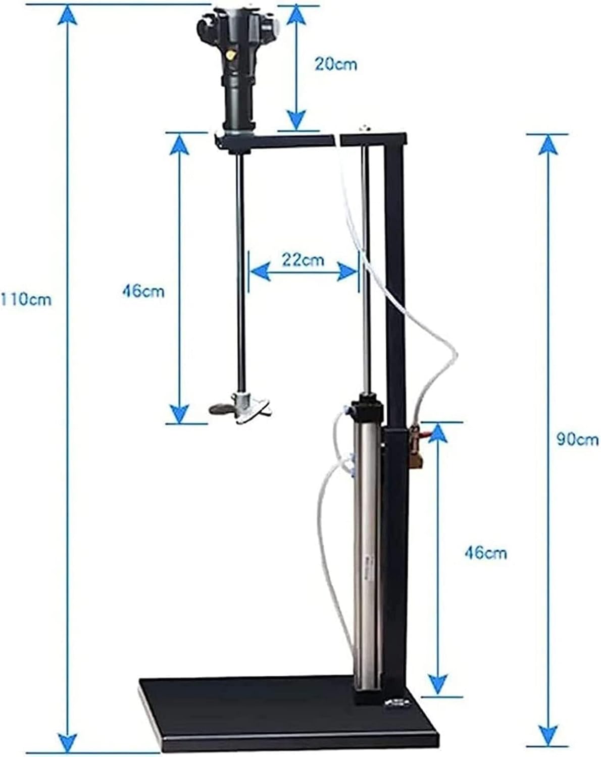 Pneumatic Bracket Mixer Concrete Stirrer, 5 Gal/20LPneumatic Paint Mixer Machine, Desktop Vertical Air Agitator for Mixing Feed (Impeller) Pneumatic