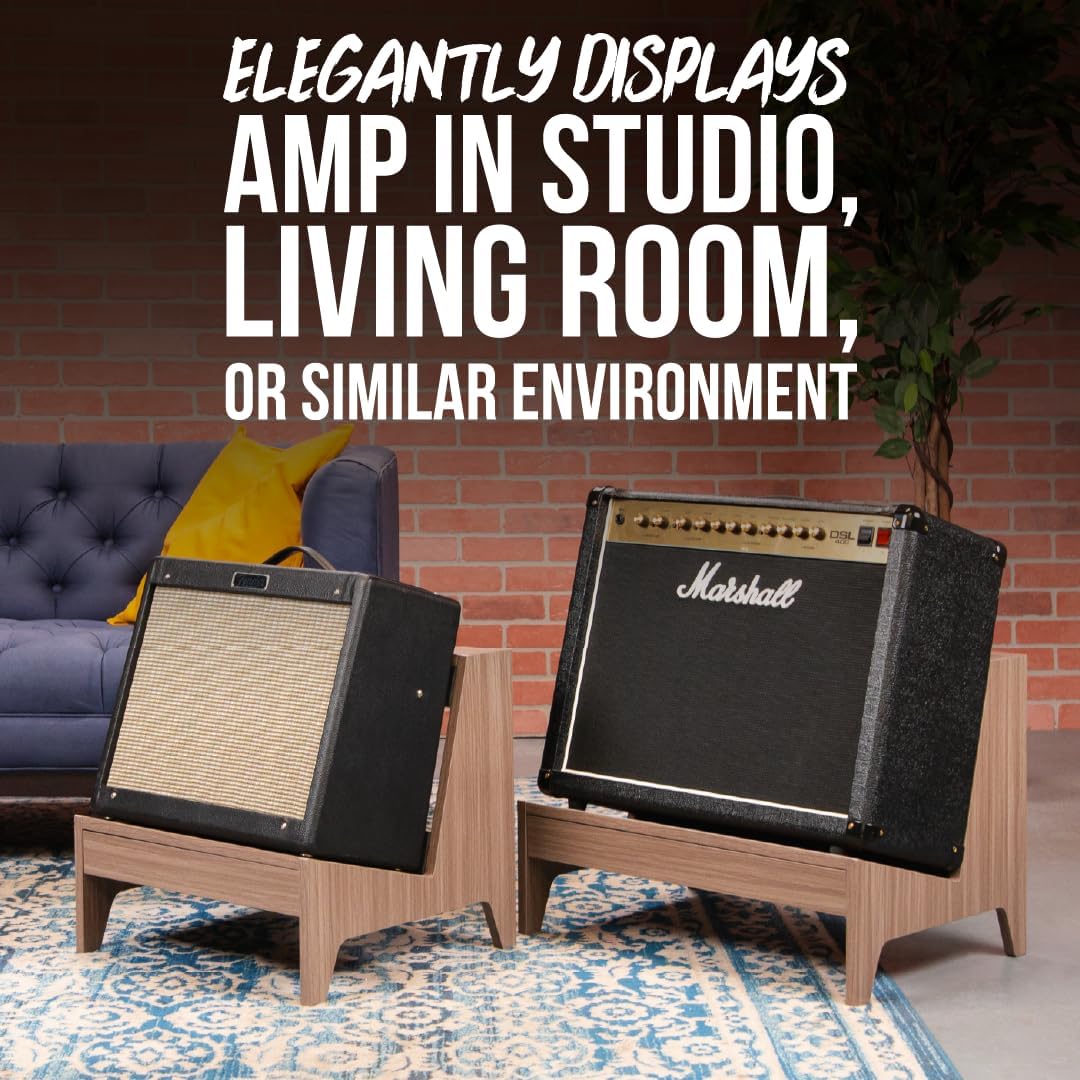 Gator Frameworks Elite Series Small Wooden Combo Guitar Amp Stand in Driftwood Grey Finish (GFW-ELITEGTRAMPSM-GRY)