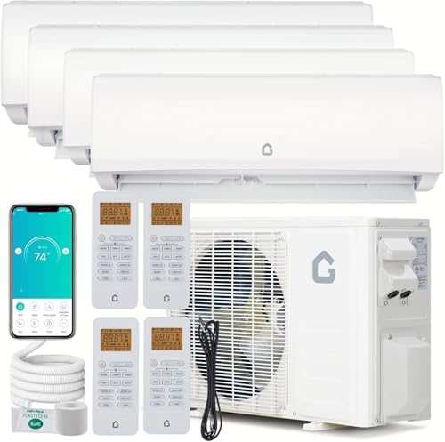 28K 3 Zone Mini Split Air Conditioner and Heater, 20 SEER2 208-230V 9000 + 9000 + 12000 BTU Wifi Mini Split AC/Heating System Multi Zone, Ductless, Wall Unit, with Installation Kits