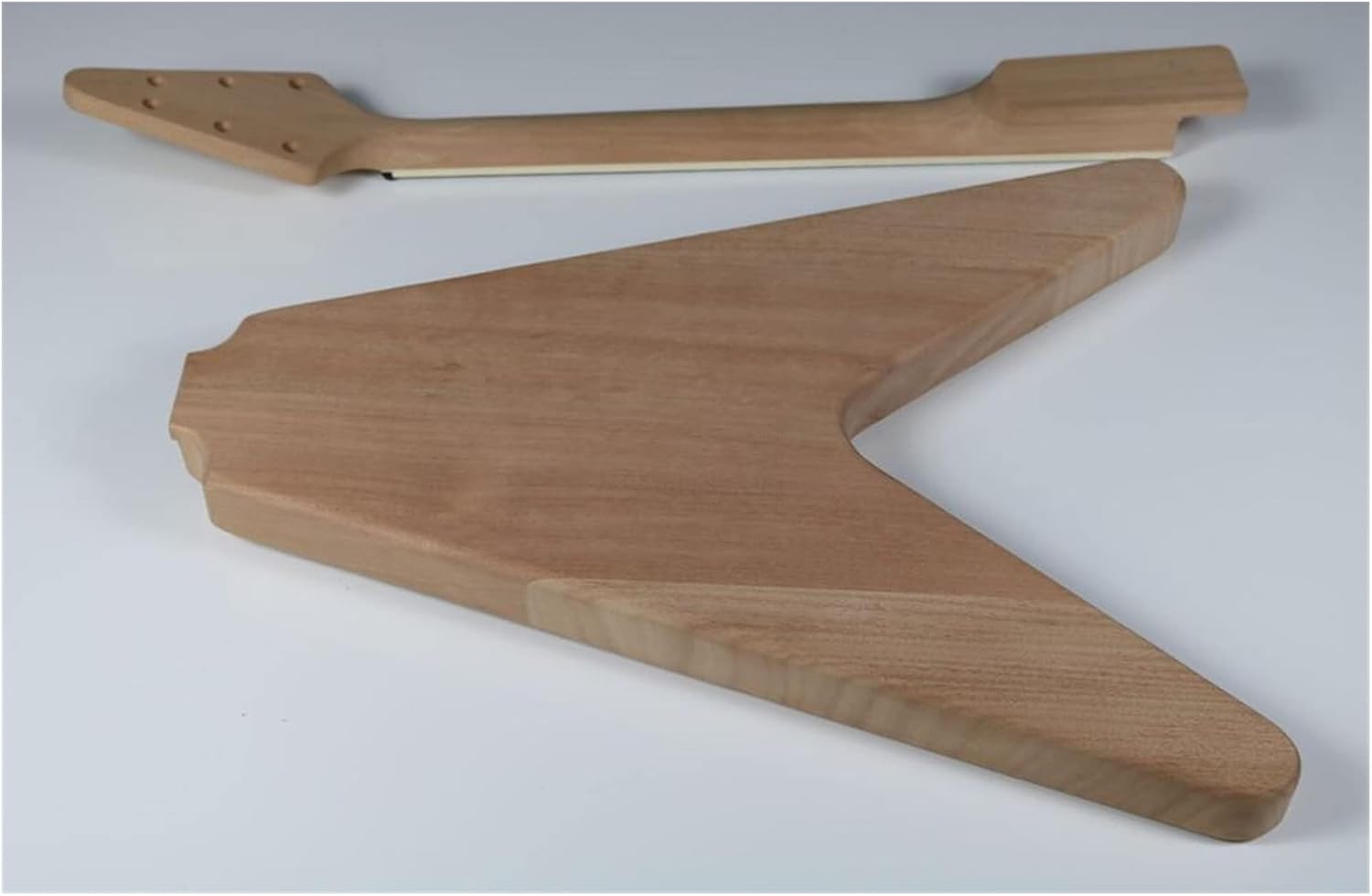 Unfinished Guitar Kit 1set Electric Guitar Kit 22 Guitar Neck Guitar Body Mahogany Rosewood V Shape Handmade ​Guitar Body