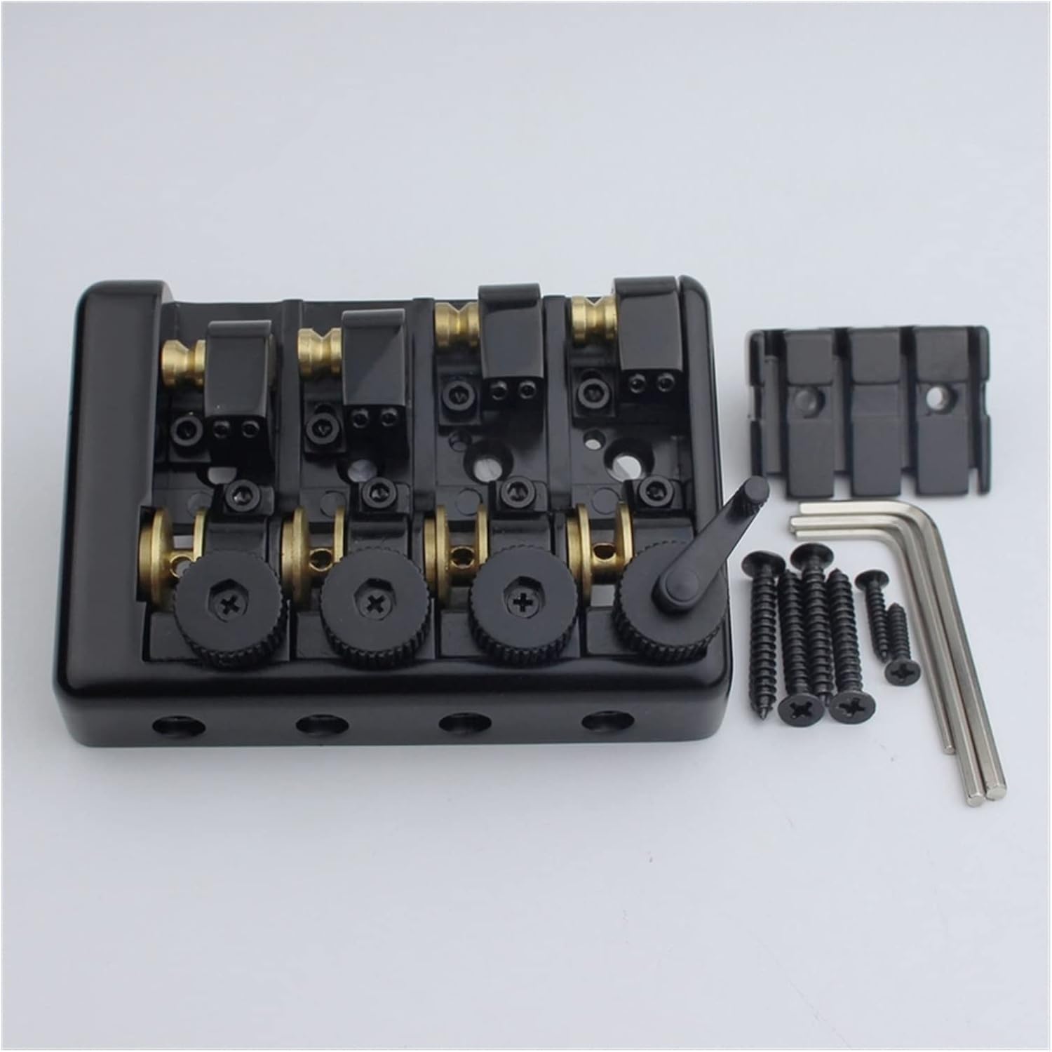 Guitar Bridge Bass Bridge 4 String Headless Black Guitar Replacement Parts