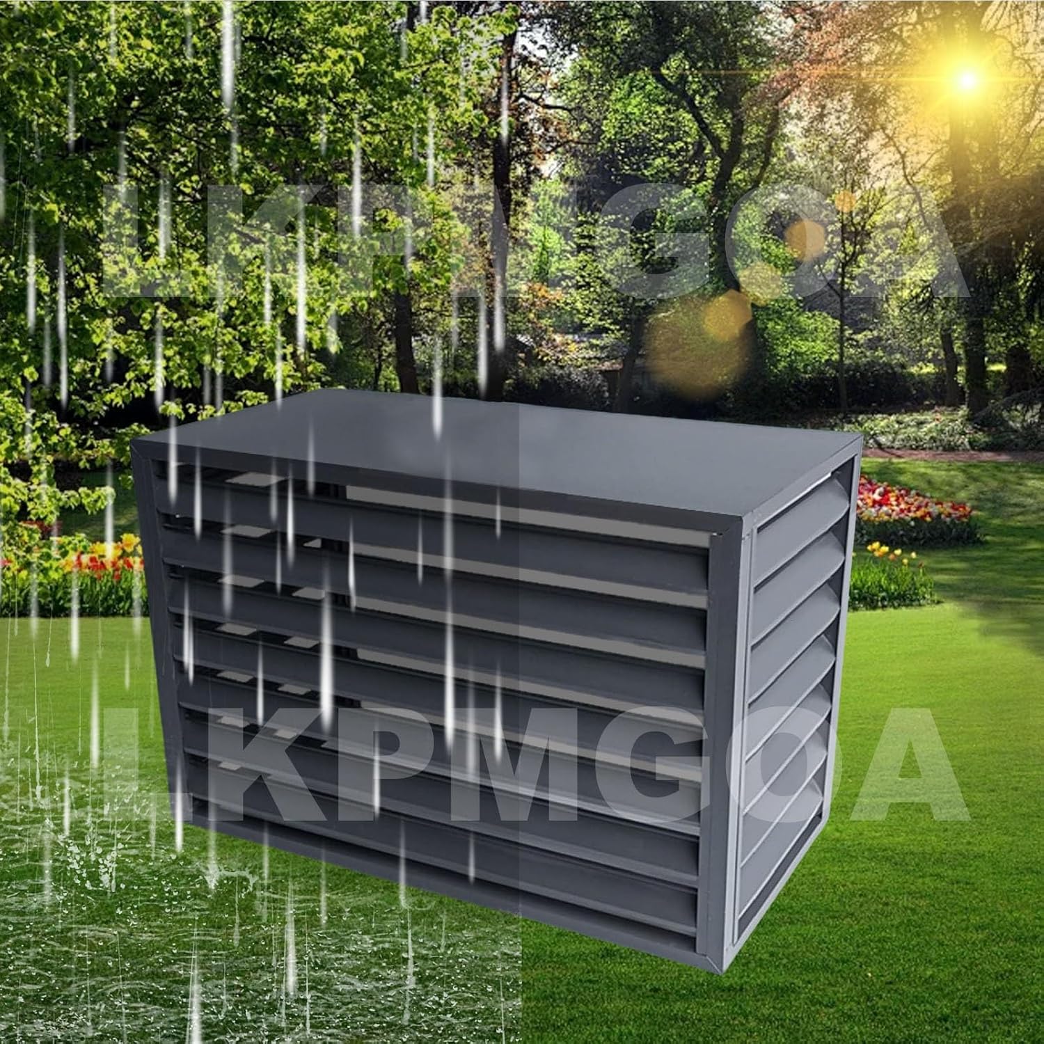 Aluminum Ac Unit Covers Outdoor, Fence Panels for Air Conditioners Trash Bins, Anti Theft, Noise Reduction, Adapt to All Weather(Brown,2 3P)