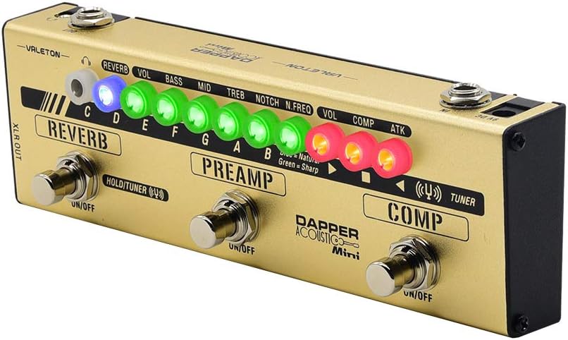VALETON Dapper Acoustic Mini Electric-Acoustic Guitar DI Analog Preamp Multi-Effects Pedal