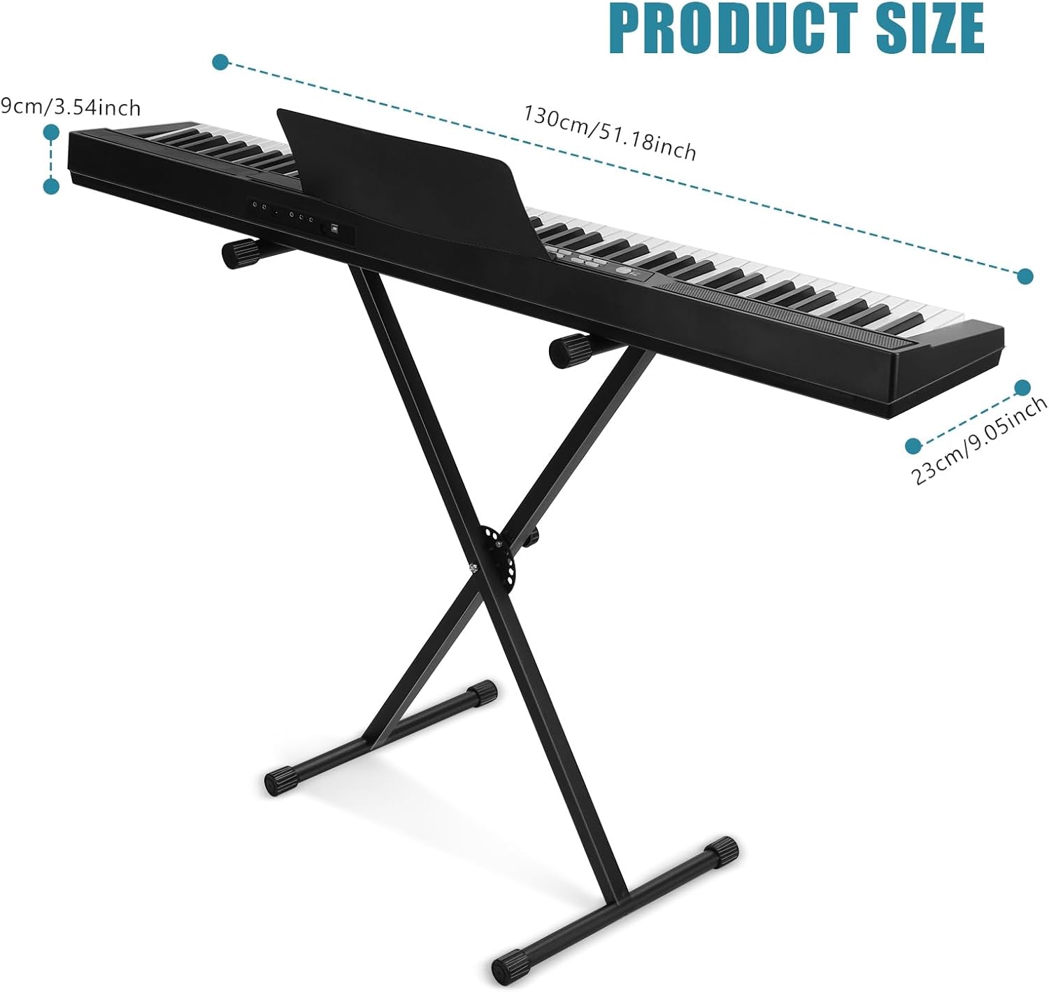 cdar 88 Key Keyboard Piano,Electric Piano Full Size Music Keyboard Learning Keyboard with Semi Weighted Keys Sustain Pedal Carrying Case & Headphones Perfect for Kids Adults Beginners & Professiona
