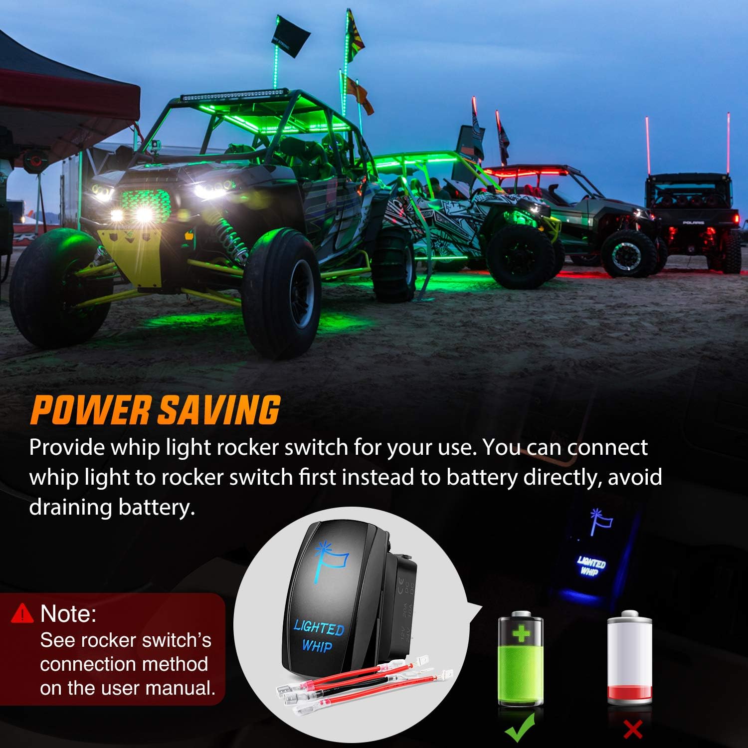 Nilight 2PCS 3FT Spiral RGB Led Whip Light with Spring Base Chasing Light RF Remote Control Lighted Antenna Whips for Can-Am ATV UTV RZR Polaris Dune Buggy Offroad Truck