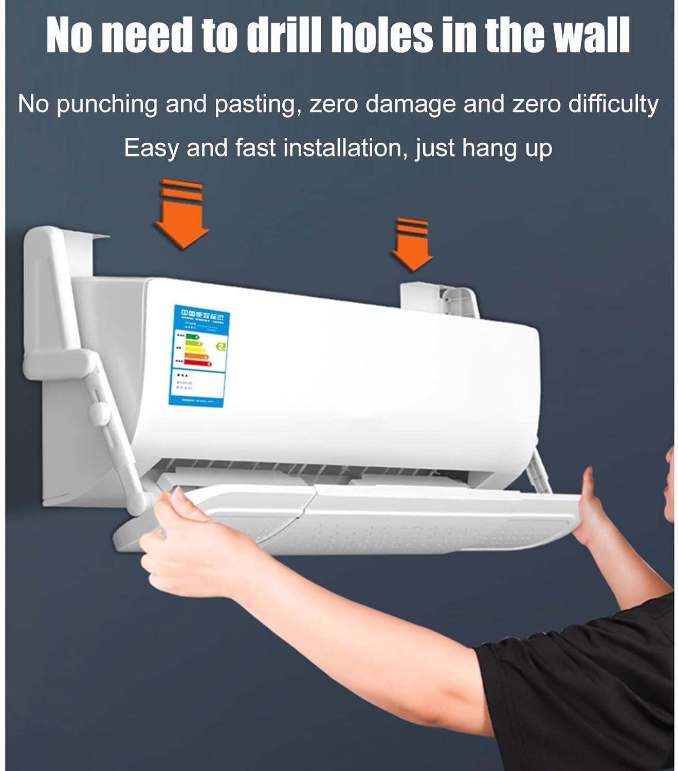 Wind Direction Air Conditioner Deflector - Adjustable Retractable Cover, Anti-Condensation Baffles for Direct Blowing Wind Control, Length & Angle Settings