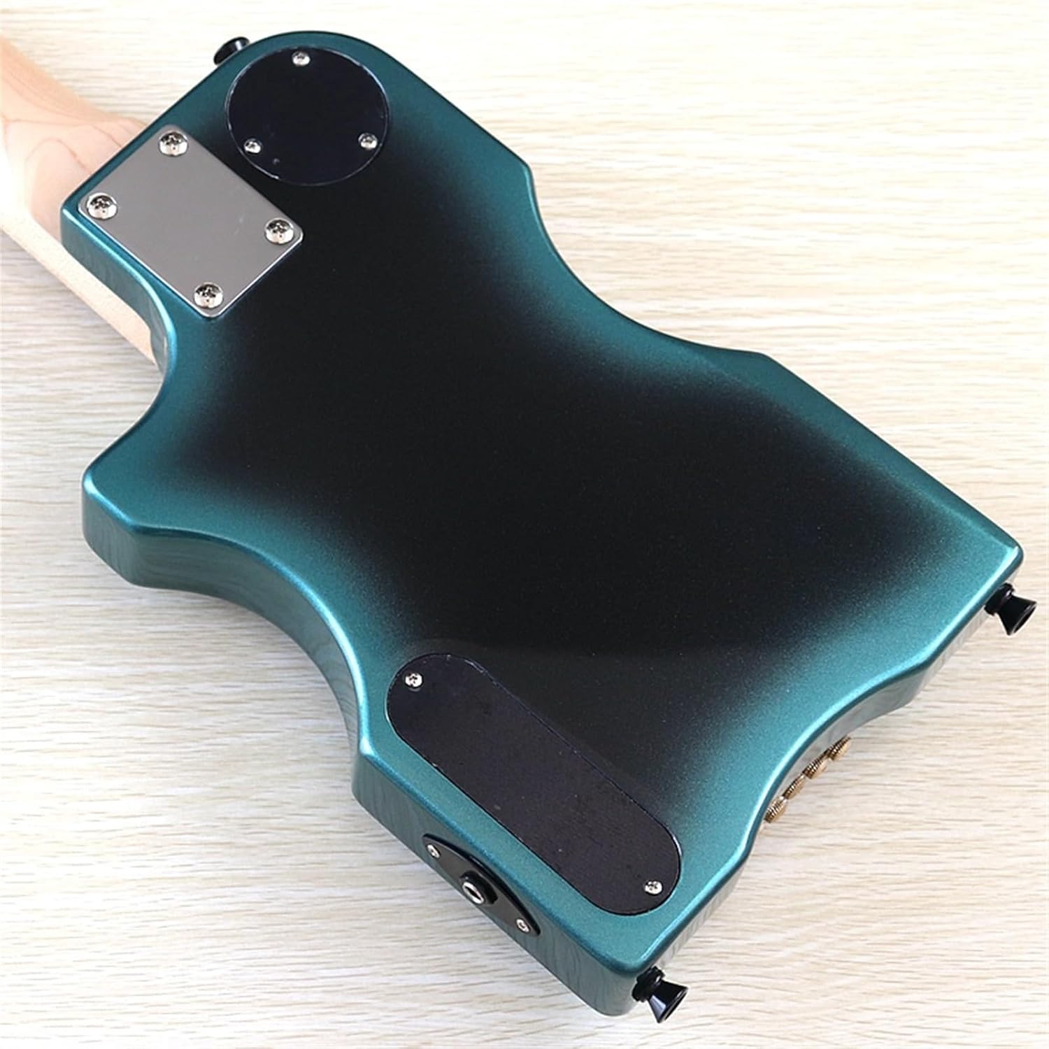 Mini Portable Guitar 6 String Travel Headless Electric Guitar 30 Inch High Gloss Finish Solid Basswood Body Professional Headless Guitar (Color : 01)