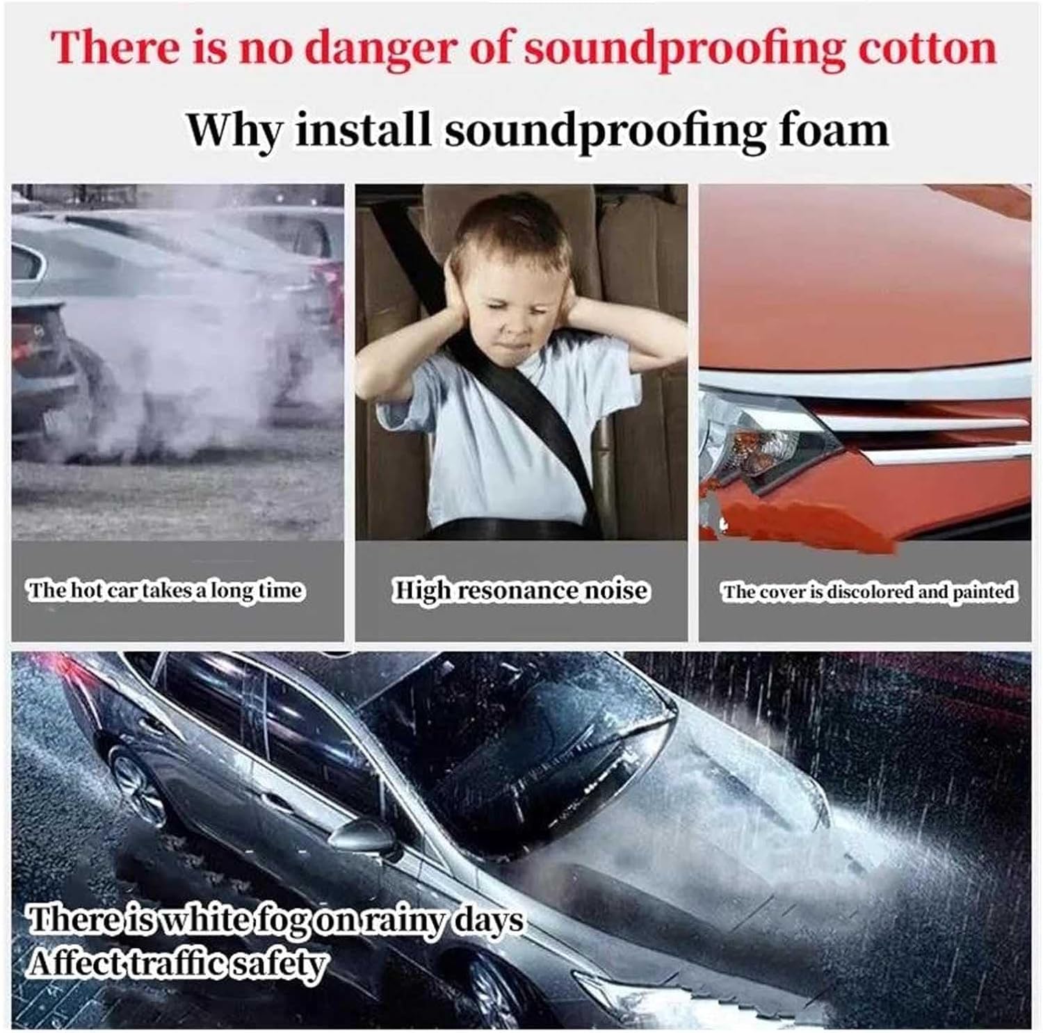 Car Front Hood Engine Sound Pad for Toyota hilux vigo 2012-2015, Heat Insulation Cotton Mat Cover Soundproof Car Accessories