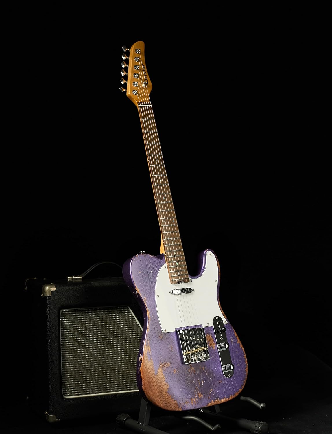 Relic Electric Guitar,ELM Body and Maple Neck,Bone Nut,6-String Relic Guitar,Professional/Full Size/Electric Guitars for Adults.