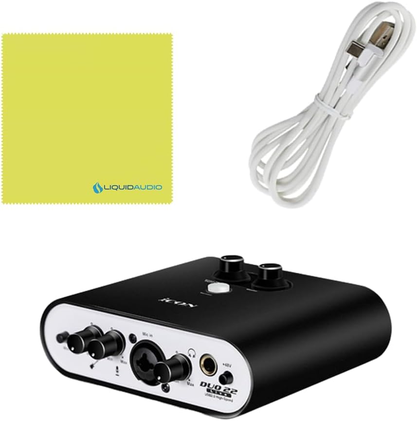 Arturia MiniLab 3 MIDI Keyboard Controller Bundle with Icon Duo22 Live USB Audio Interface, USB Cable & Polishing Cloth - 25 Key MIDI Keyboard for Recording Studio Equipment, Software Included (WHITE)