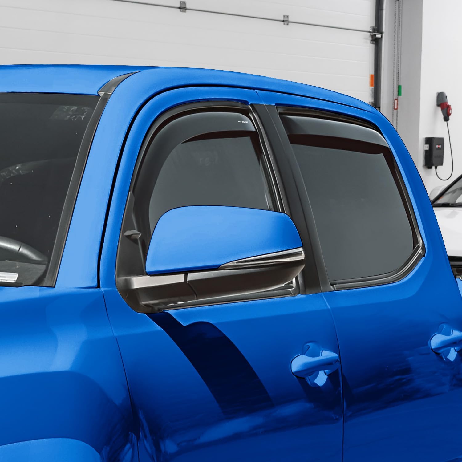 Goodyear Shatterproof in-Channel Window Deflectors for Trucks Toyota Tacoma 2016-2023 Double Cab, Rain Guards, Window Visors, Vent Deflector, Truck Accessories, 4pcs- GY003409