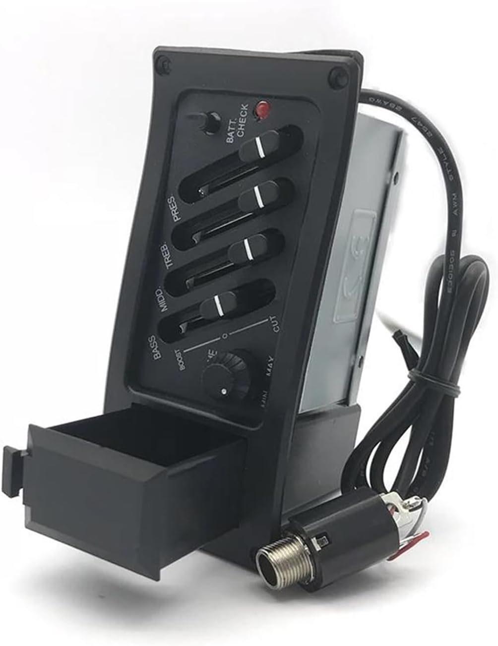 acoustic guitar pickup kit 10Pcs EQ 4 Band Acoustic Guitar Pickup Equalizer Acoustic Guitar Preamp Amplifier Piezo Pickup 6.5MM Output(With cover)