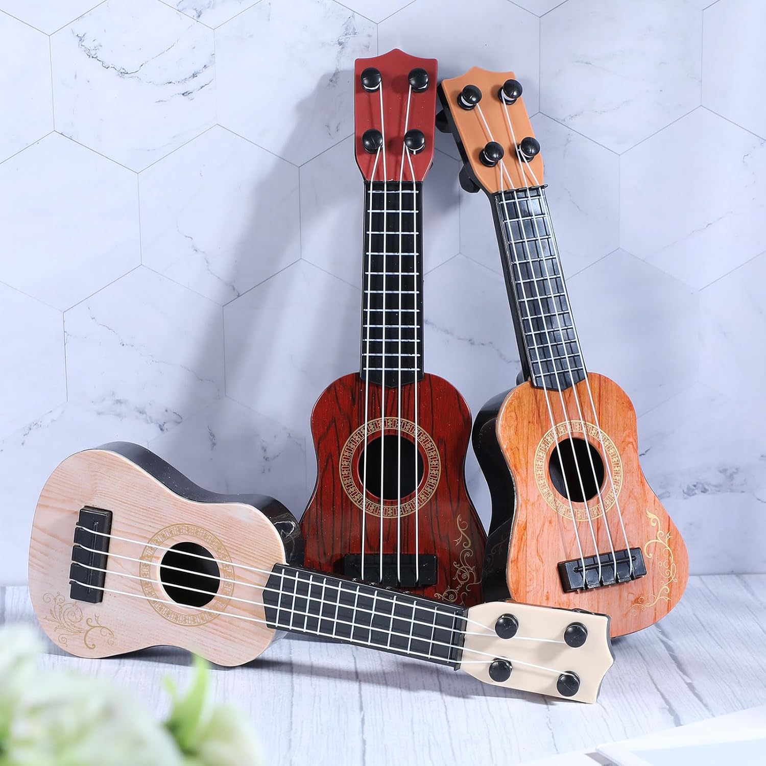 Lenwen 36 Pcs Kids Ukulele Guitar 10 Inch Kids Toy Ukulele 4 Strings Mini Guitar Children Musical Instruments Educational Learning Toy for Toddler Beginner Preschoolers Education