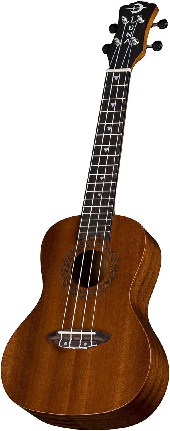 Luna Vintage Mahogany Concert Ukulele Pack with Tuner and Bag