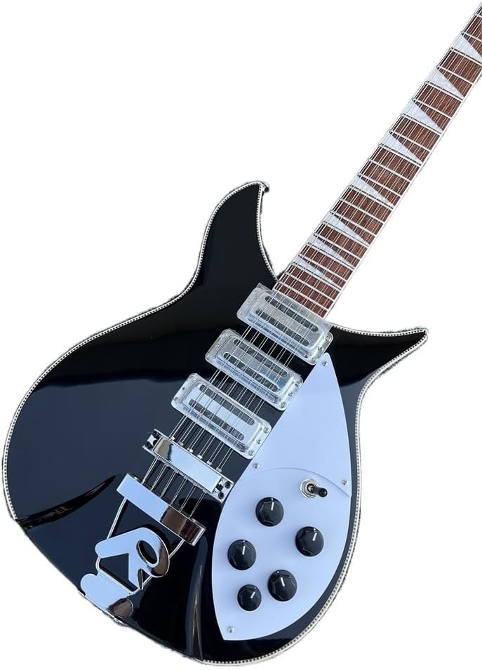 Custom 12 Strings Electric Guitar 350 Mahogany Body Rosewood Fretboard Top&Back Binding Black Color R Tailpiece