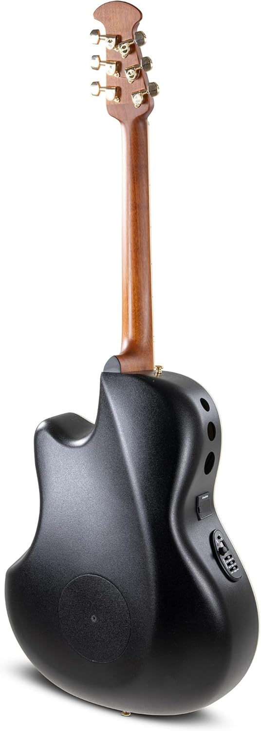 Ovation CDX40-5-G Celebrity Elite Deluxe CDX40 Electric Acoustic Guitar Solid Spruce Top Deep Contour Lyrachord Body Black Satin