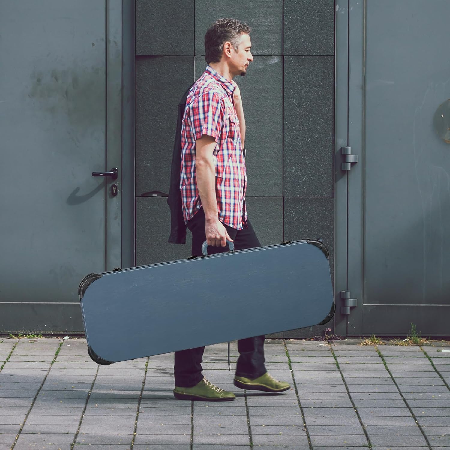 Ktaxon Electric Guitar Hard Case, Rectangle Wooden Standard 39-Inch Electric Guitars Hard-Shell Protective Carrying Case for KST/KTL/170 Model with Lock Latch Padding (Blue)