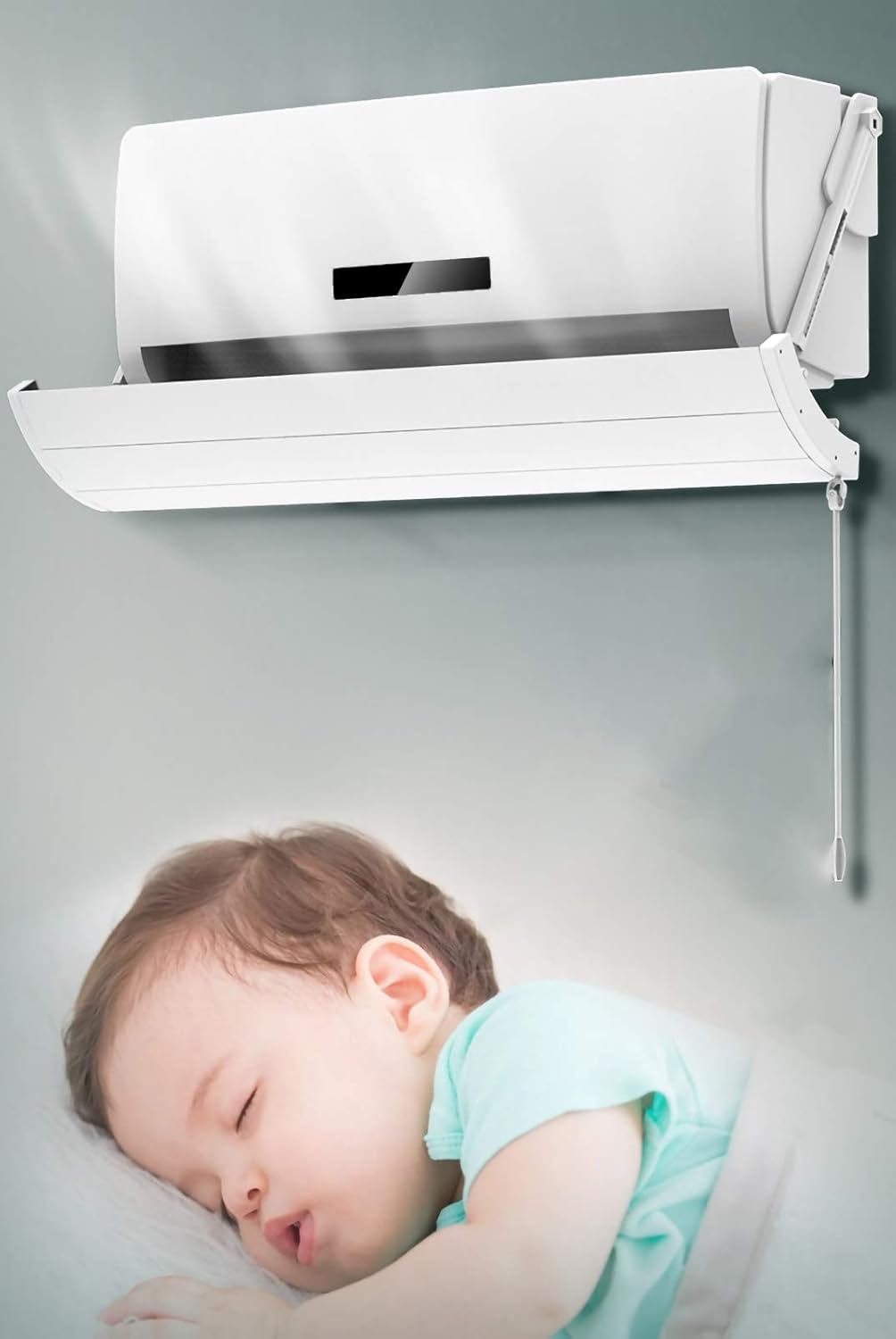 Air conditioner windshield Wall-mounted Air Conditioner Wind Baffle, The Blades can Be Opened or Closed to Prevent Cold Wind From Blowing Directly, Adjustable Air Conditioner Wind Direction Defle