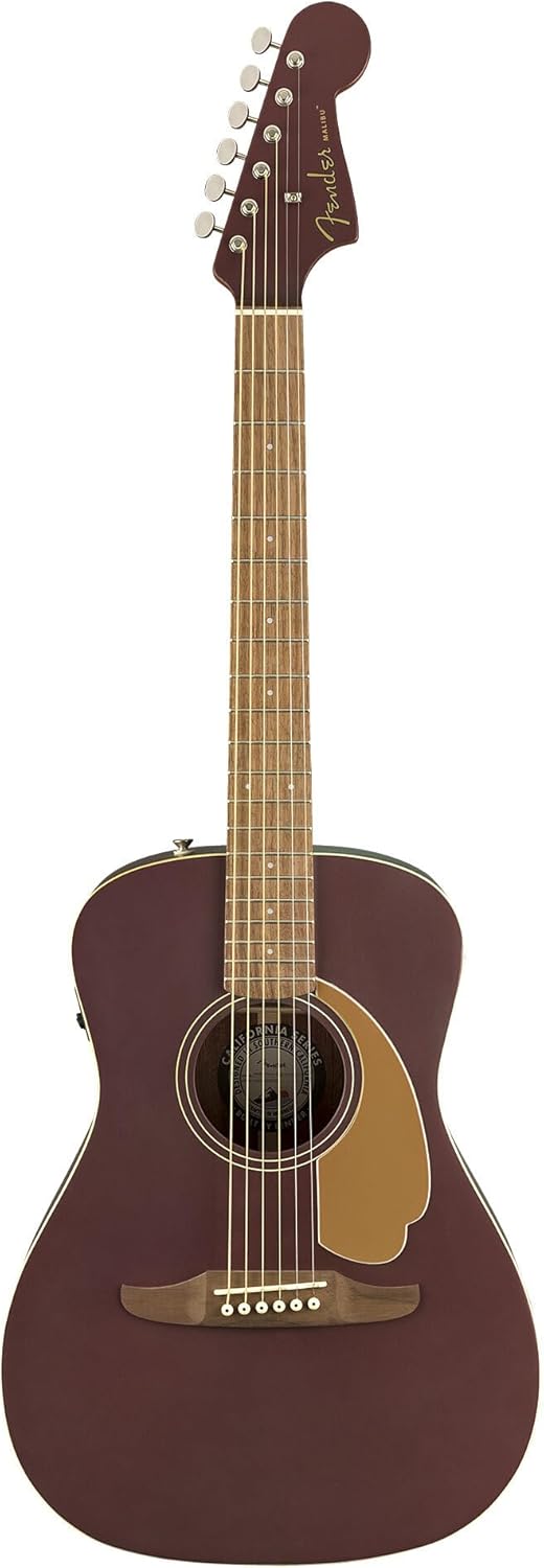 Fender Malibu Player Acoustic Electric Guitar, Burgundy Satin, Walnut Fingerboard