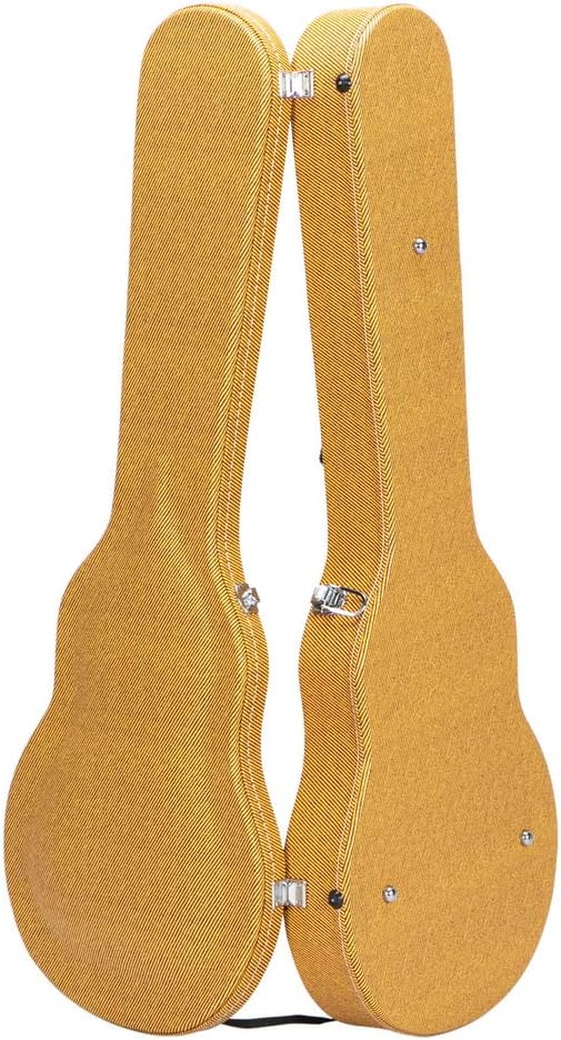 Ktaxon Electric Guitar Hard Case, Wooden Hard-Shell Protective Carrying Case for KLP-Style Electric Guitar with Lock Latch Padding, Yellow