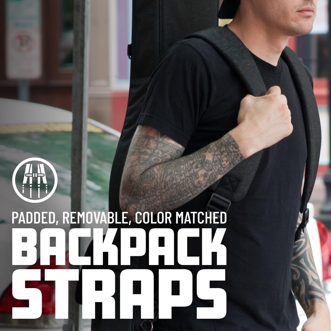 Gator Cases Transit Series Lightweight Electric Guitar Gig Bag with Back Pack Straps and Rubberized Base, Charcoal Black Exterior (GT-ELECTRIC-BLK)