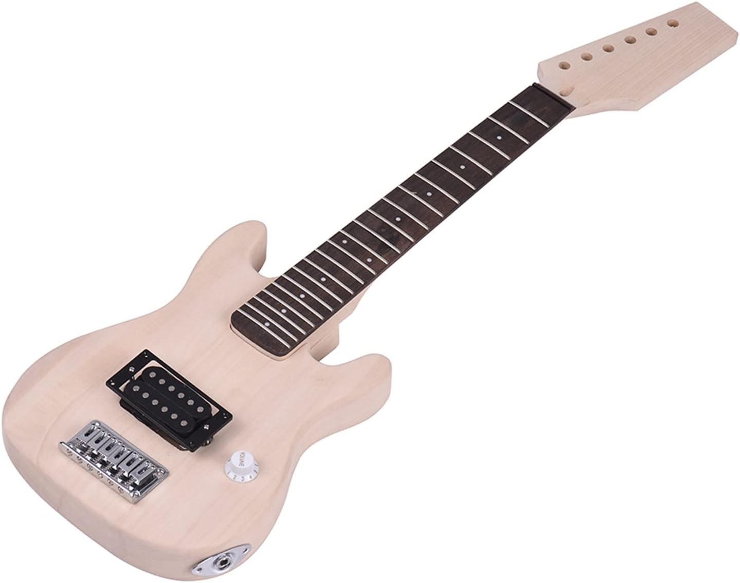 Unfinished DIY Electric Guitar Kit Basswood Body Maple Wood Neck Rosewood Fingerboard Unfinished Guitar Set