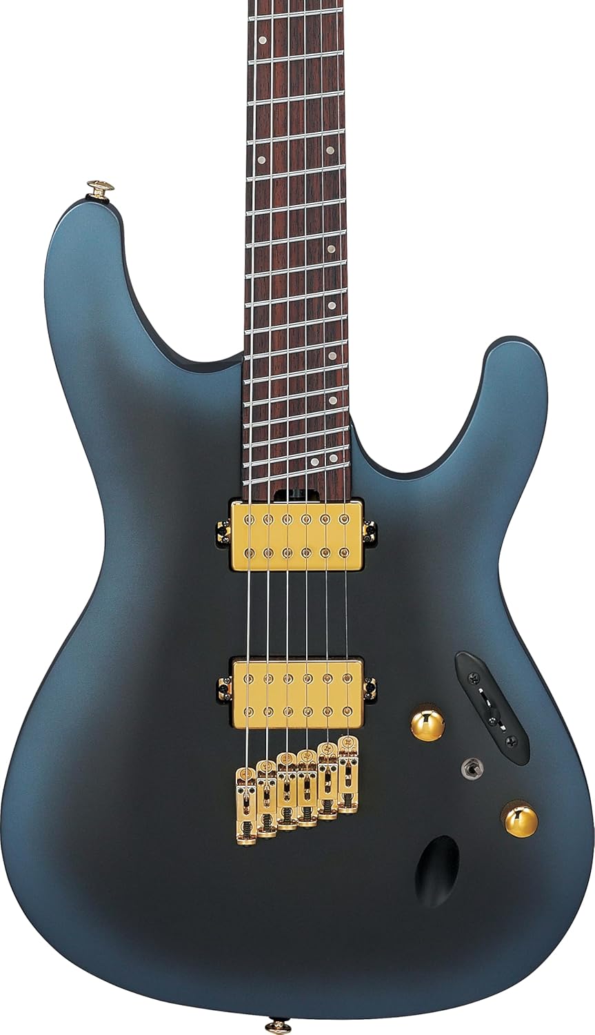 Ibanez SML721 Axe Design Lab Multi-Scale 6-String Right-Handed Electric Guitar with Nyatoh Body and Rosewood Fingerboard (Midnight Arctic Ocean Matte)
