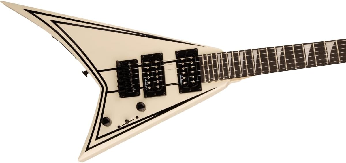 Jackson RR Minion JS1XM Electric Guitar - Snow White with Black Pinstripes, Amaranth Fingerboard