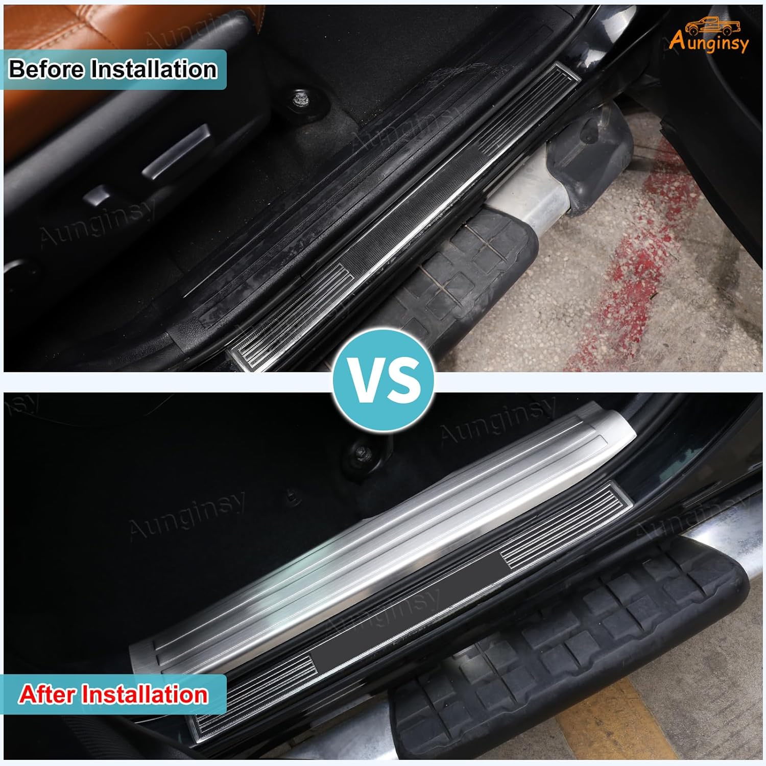Car Door Sill Plate Protectors Compatible with Toyota Tundra 2007-2021 Car Door Entry Guards Sill Scuff Cover Step Protector Door Sill Scuff Plate Door Sill Cover Decoration Trim Internal Accessories