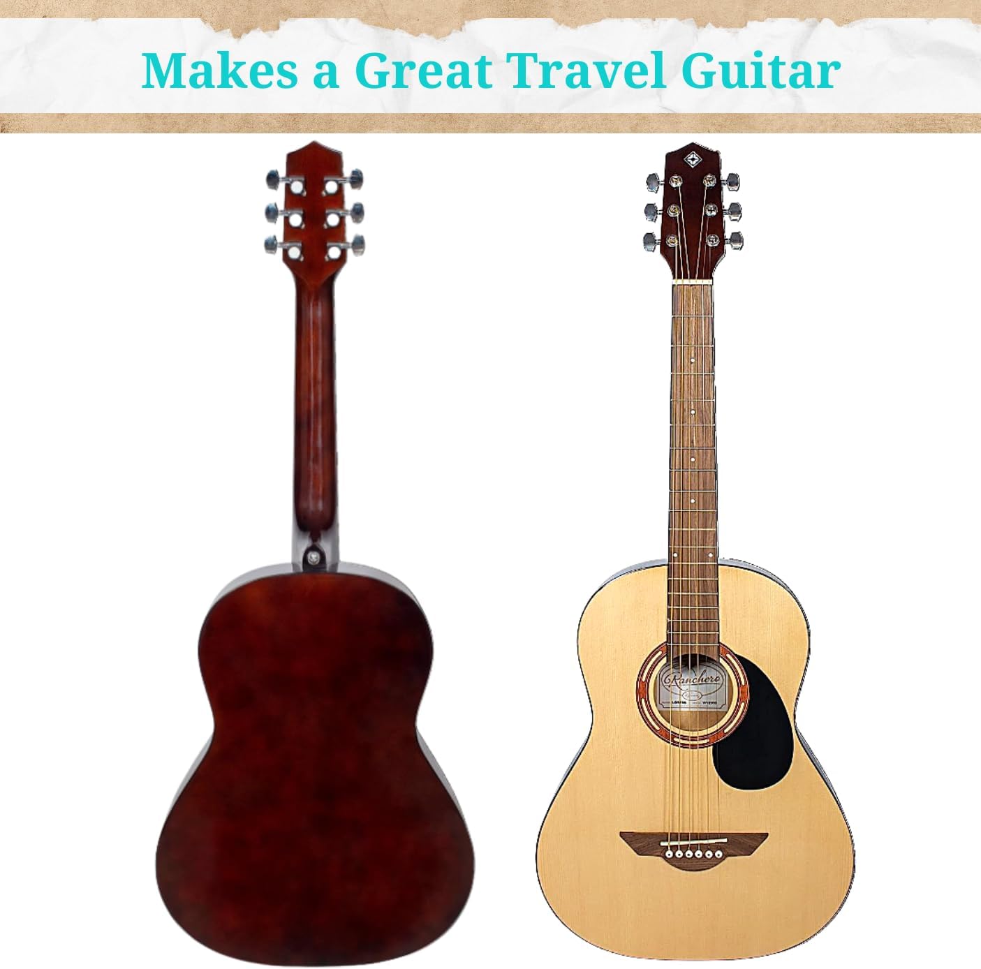 H. Jimenez 6 String Acoustic Guitar, Right, Tan (LGR75S)