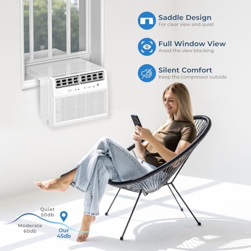 Antarctic Star U-Shaped Air Conditioner Window Unit 12000BTU, Ultra Quiet Window Air Conditioner Cools up to 550 Sq. Ft, Saddle Window AC Units with Full Window View, Energy Saving, Easy to install