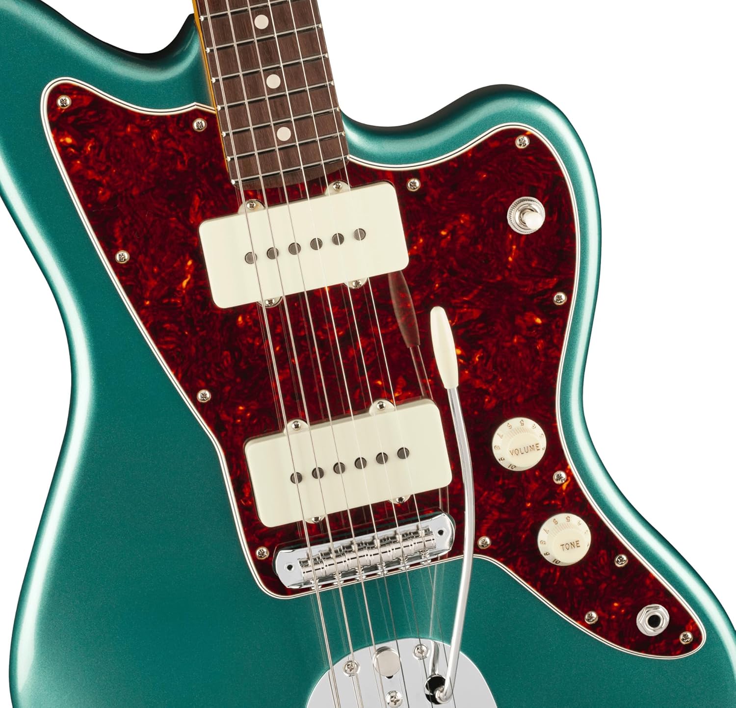 Fender American Professional Classic Jazzmaster - Faded Sherwood Green Metallic Bundle with Gig Bag, Strap, Cable, and Guitar Cleaning Kit