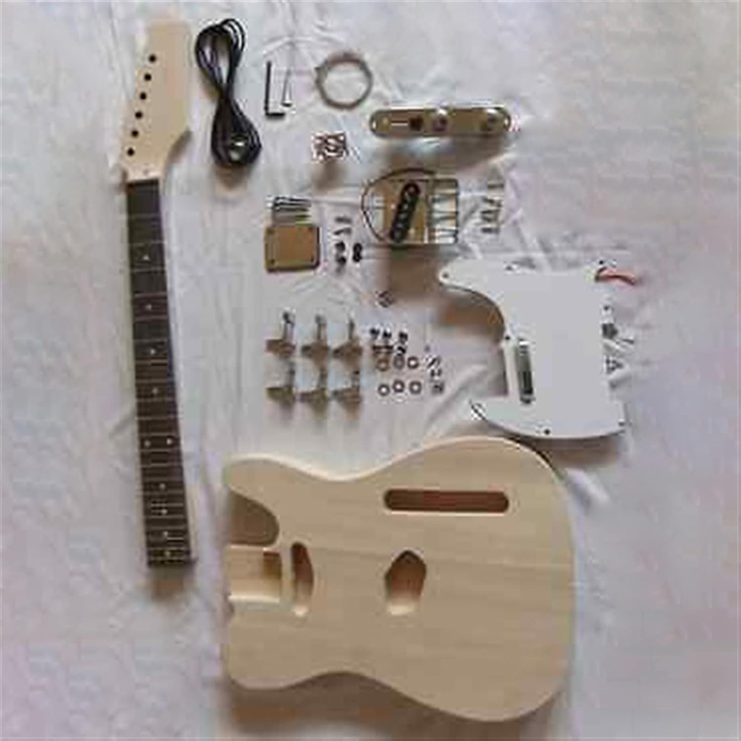 DIY Electric Guitar Kit 22 Frets Electric Guitar Semi-Finished Unassembled Kits Basswood Body Rosewood Fingerboard