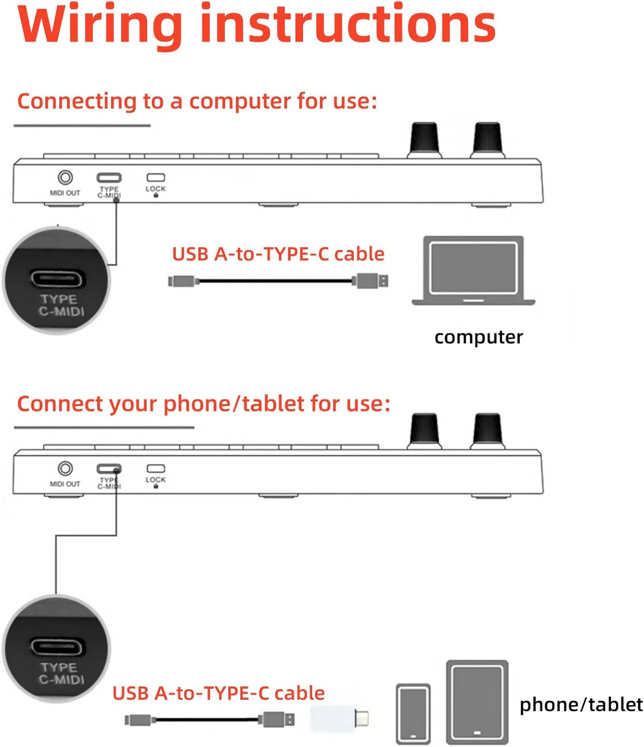MIDI Strike Pad Controller Beat Maker with Lock Slot & 16 RGB Illuminated Beat Pads Force Sensing Assignable Control