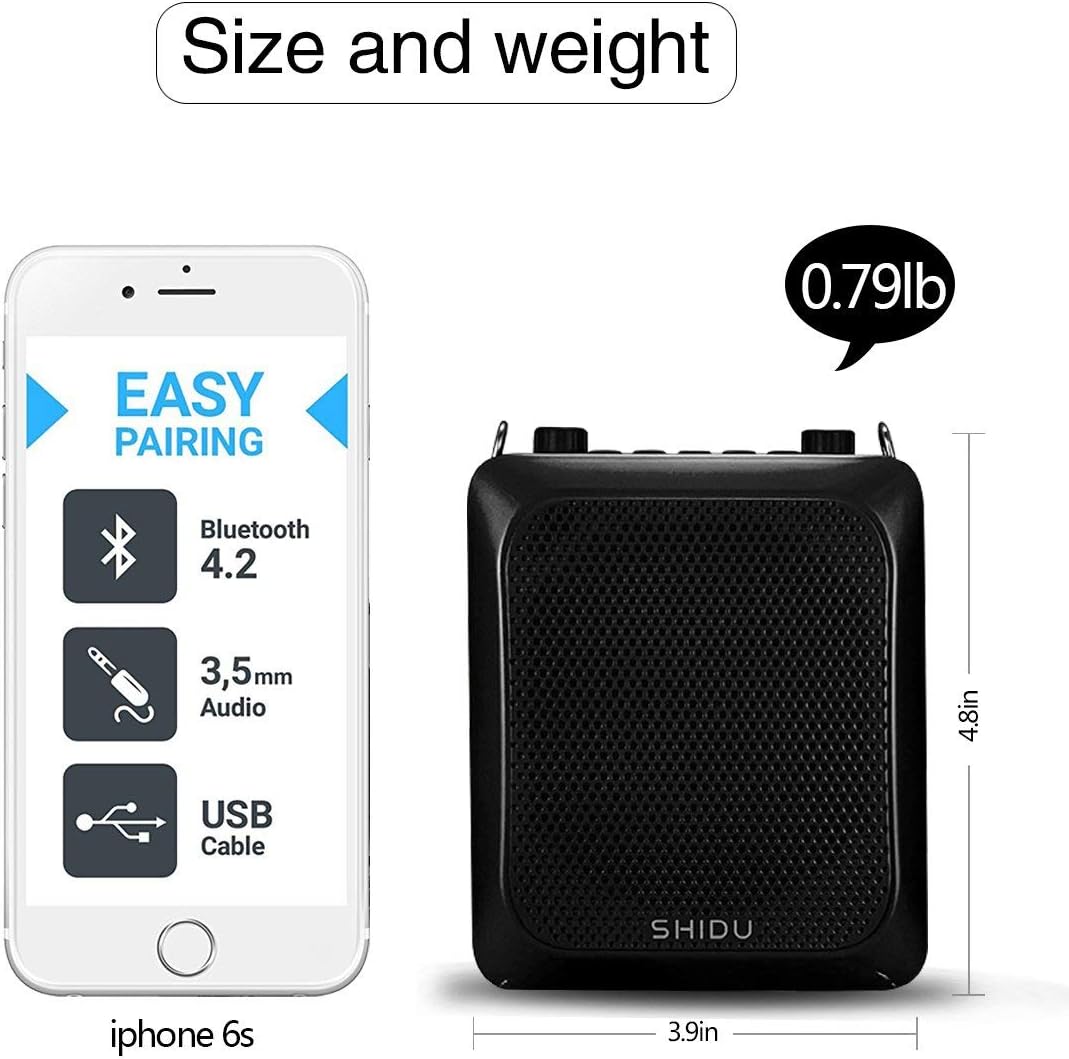 25W Wireless Voice Amplifier Bluetooth 5.3 | Grade Wireless Portable PA System with Reverb| Rechargeable Speaker 12H Battery for Teachers, Tour Guides, Presenters (2000mAh/S28)