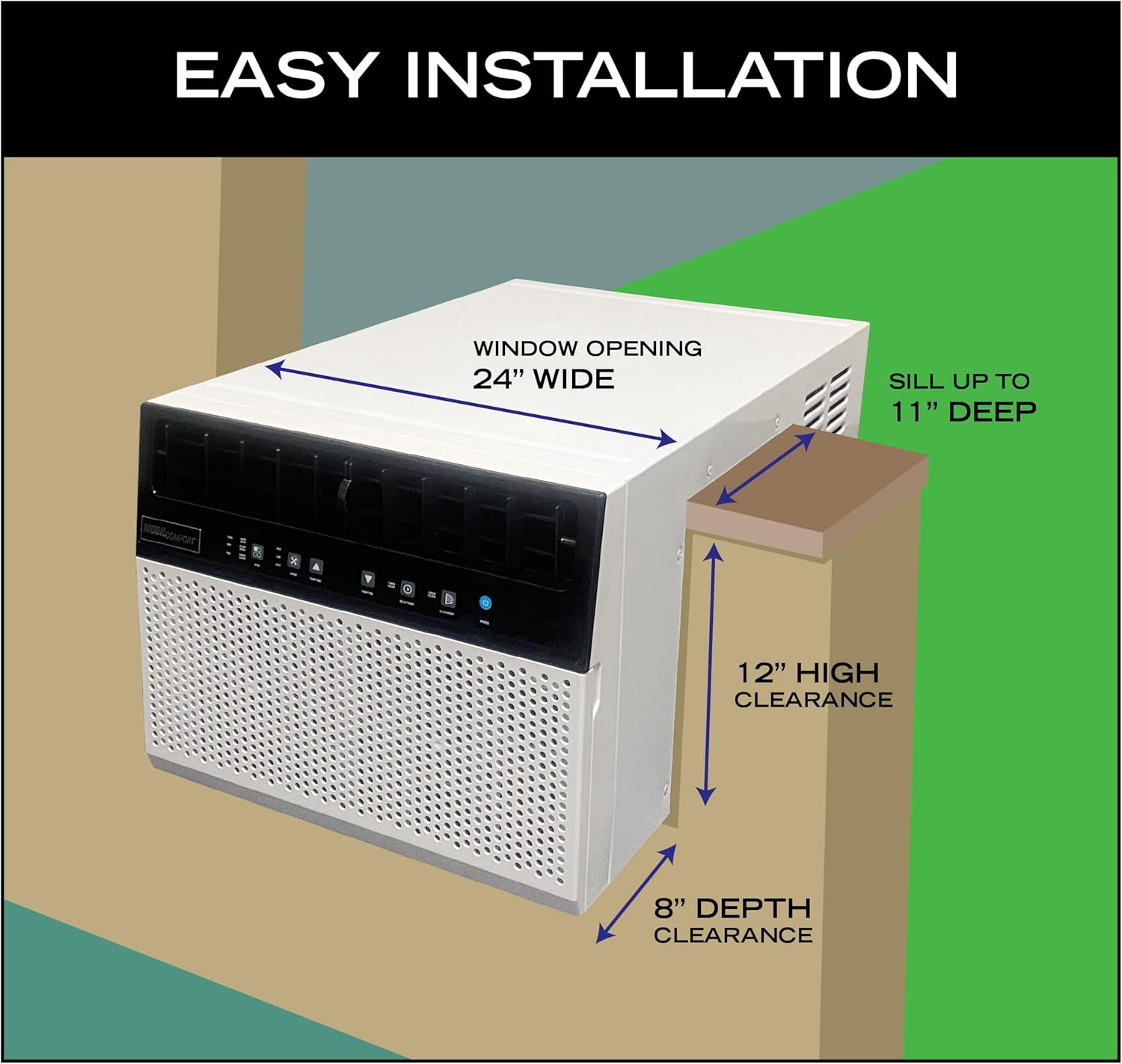 WiFi Enabled Smart Air Conditioner, Remote Control, 8,000 BTU