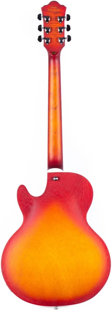 LPF Semi-Hollow Body Electric Guitar,Matte Finish, Covered Alnico5 Pickups,Mahogany Wood Body, Mahogany Neck, Rosewood Fretboard, 6 Strings, Includes Guitarbag (GTLPF-02-red VS)