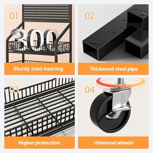 4-Tier Heavy Duty Snack Rack Display Stand - Sturdy Retail Shelves for Supermarkets, Convenience Stores, Gas Stations & Garages - Durable White Snack Organizer for Optimal Product Visibility