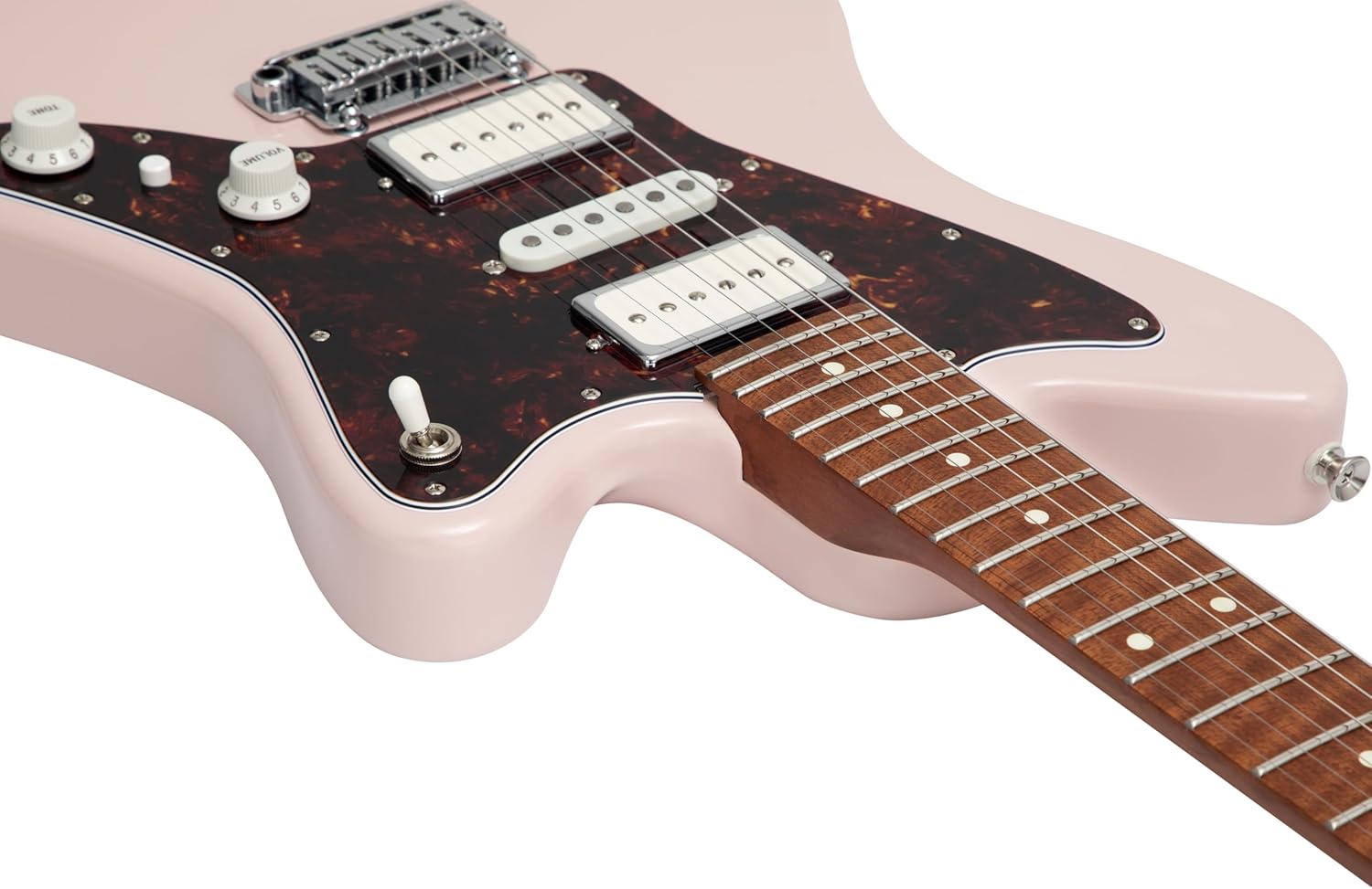 Electric Guitar JZ FRO Shell Pink Gloss Handmade in Japan MIJ Roasted Flame maple Neck Stainless Steel Frets Gotoh Bridge Gotoh Locking Tuner 6 Strings Modern C Neck For All Levels