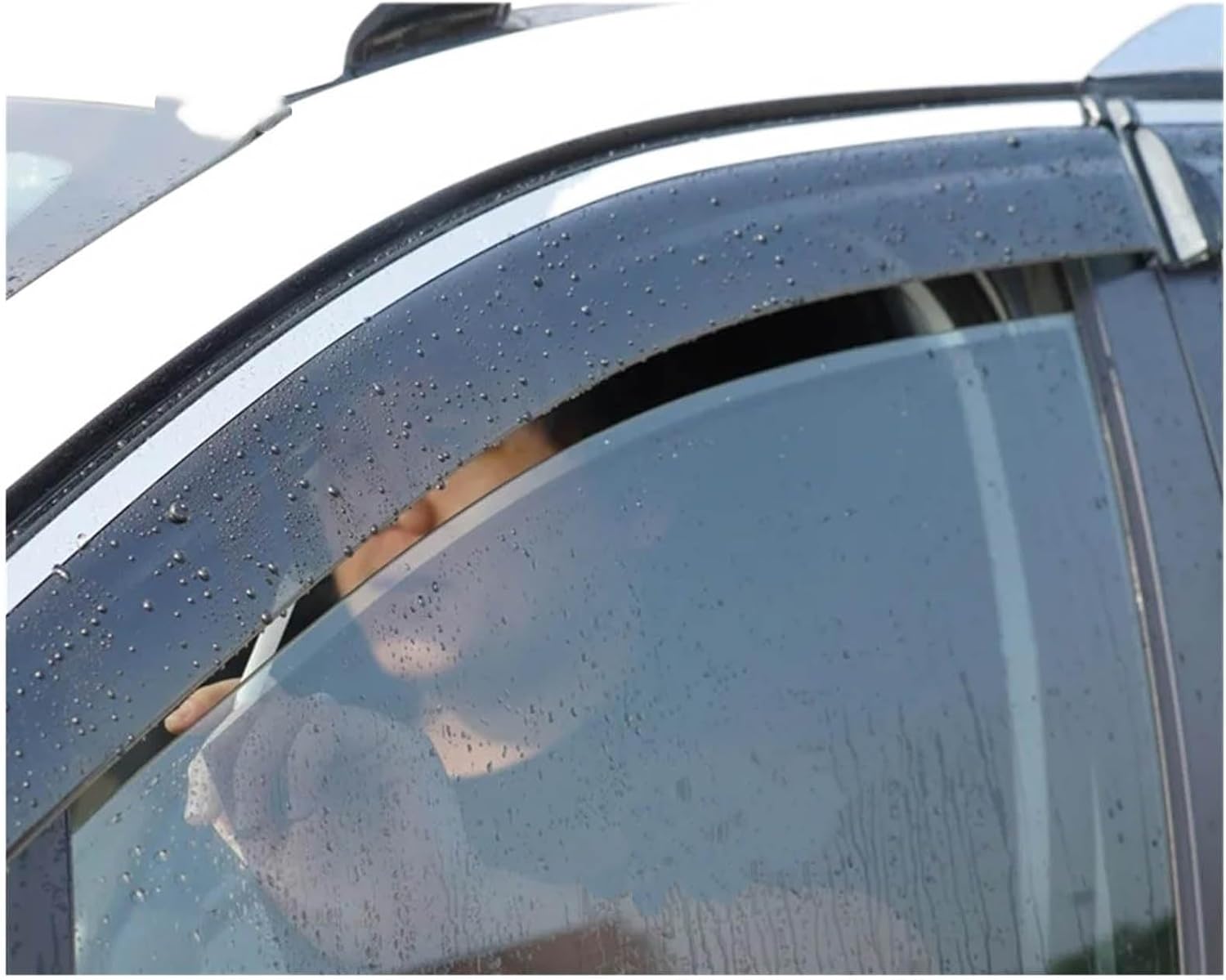 Window Deflectors for Cadillac CT6 MK2 2023+, Sun Rain Guard Window Visors Vent Shades with Bright Stripes Car Accessories