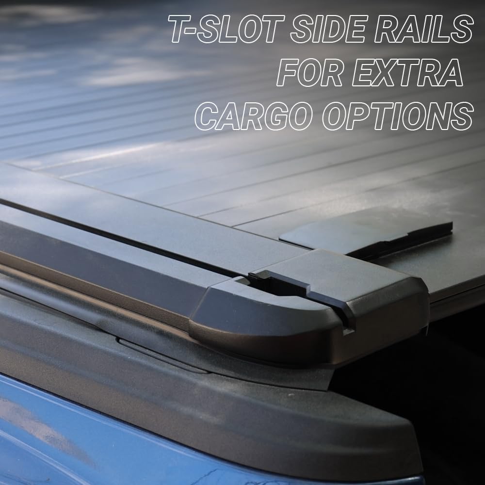 Syneticusa MR Retractable Hard Tonneau Cover with Crossbars Fits 2004-2026 Ford F-150 5.5' (67”) Truck Bed Waterproof Accessories