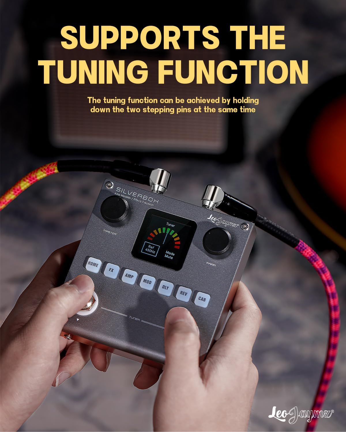 Leo Jaymz Portable Multi-Effects Guitar/Bass Amplifier Modeler Effects Processor with 6 Effects Modules, 80 Editable Presets & Rechargeable Battery