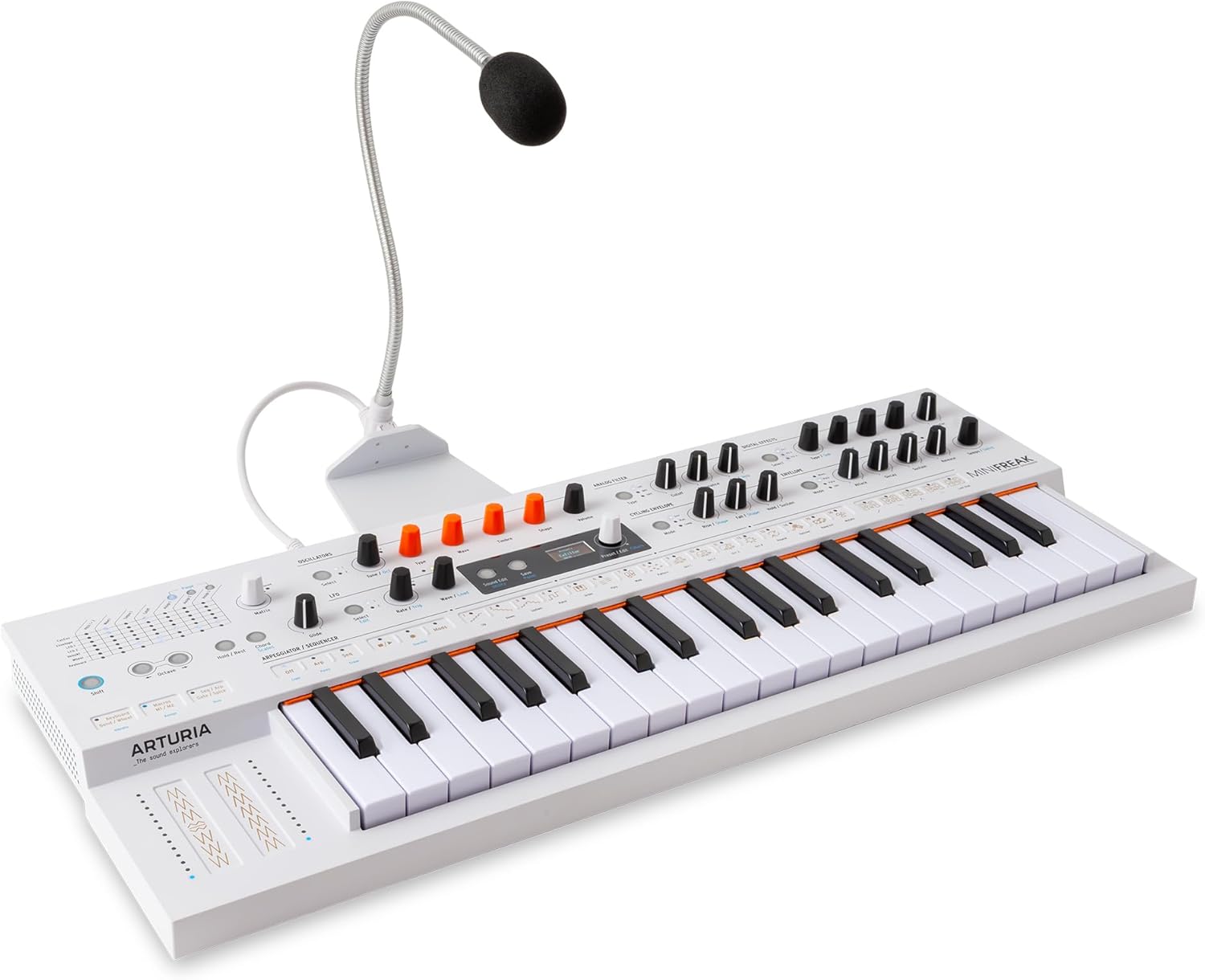 Arturia MiniFreak 37 Key Polyphonic 6-Voice Hybrid Synthesizer Keyboard (White, MiniFreak Vocoder)