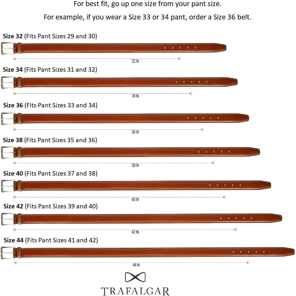 Trafalgar Men's Armando Italian Suede 35mm Feathered Edge Belt