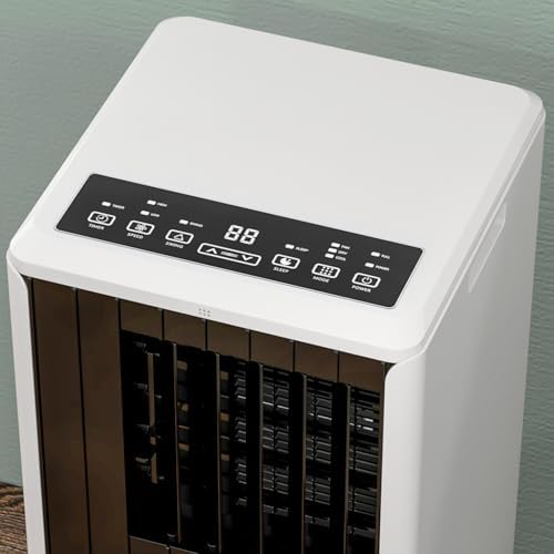 Portable Air Conditioners 8000 Btu, 4 in-1 Portable Ac Units Room Cools Up to 350 Sq.Ft, 4 in-1 Floor Ac Unit With Fan, Dehumidifier & Sleep Mode, Remote Control for Bedroom Dorms, Black