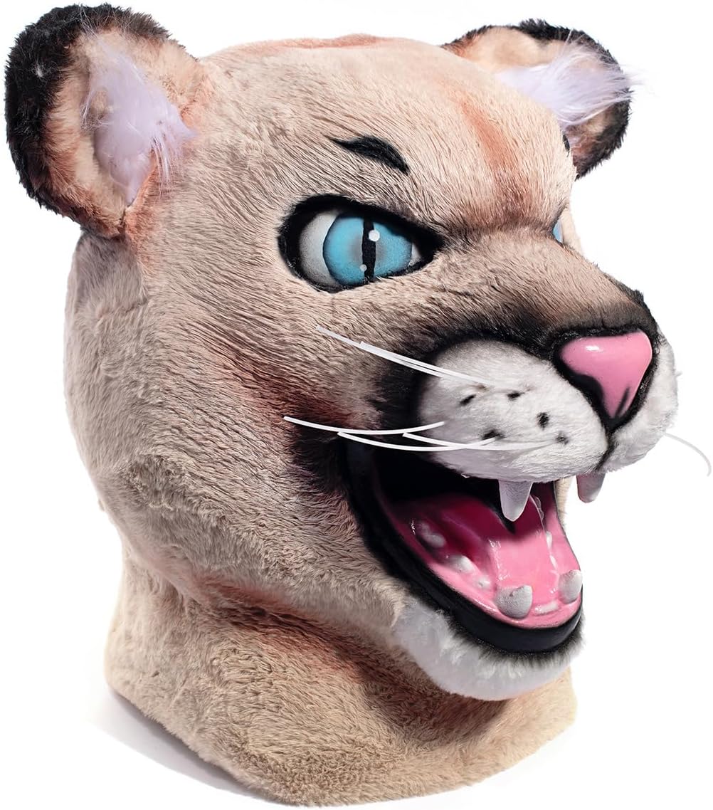 TCDesignerProducts Puma Cougar Mascot Costume Orange Black, School Spirit Sports Fan Gear, Football Cheerleader Accessories, Homecoming