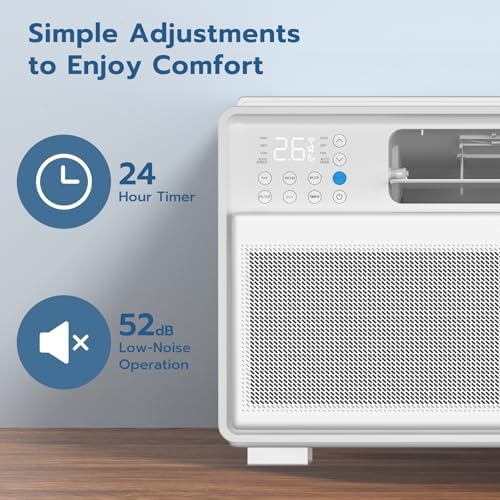 ZAFRO Window Air Conditioners 12000BTU, Cools 350 Sq. Ft,4 Cooling Mode & Fan Speeds,Ultra-Quiet Remote,White