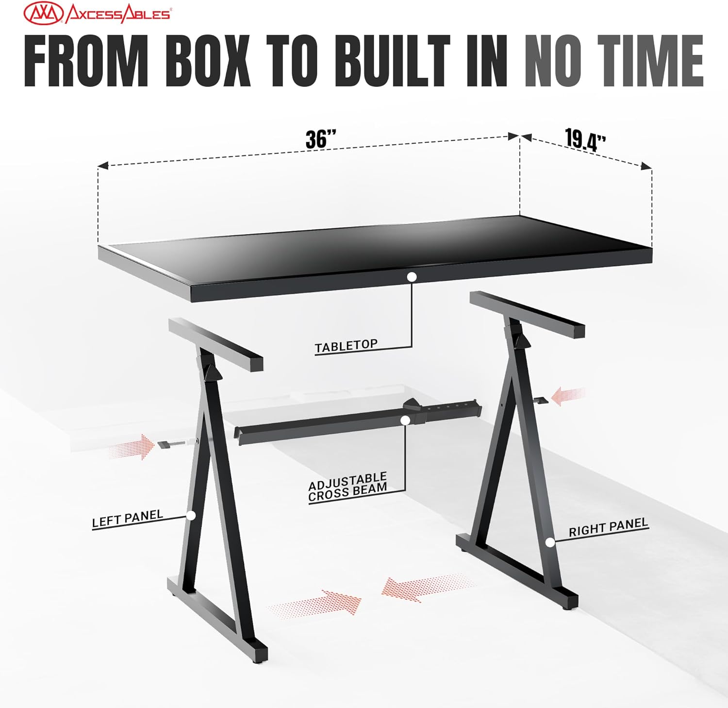 AxcessAbles Adjustable Piano Keyboard Stand and DJ Controller Desk – Removable 36